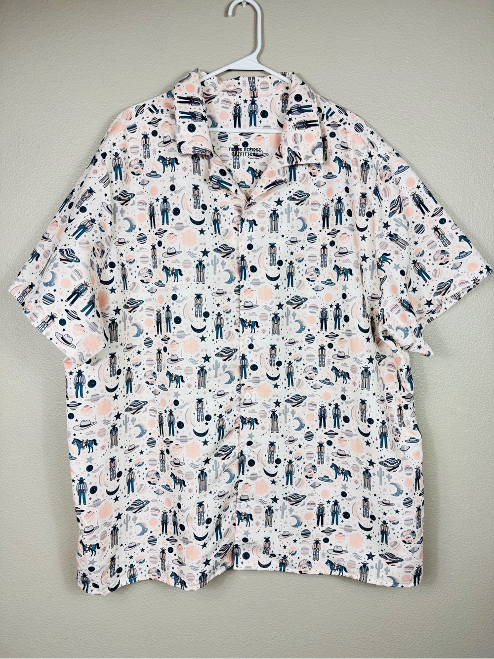 Texas Eclipse Outfitters Cosmic Disco Rodeo Party Shirt Button Down western E